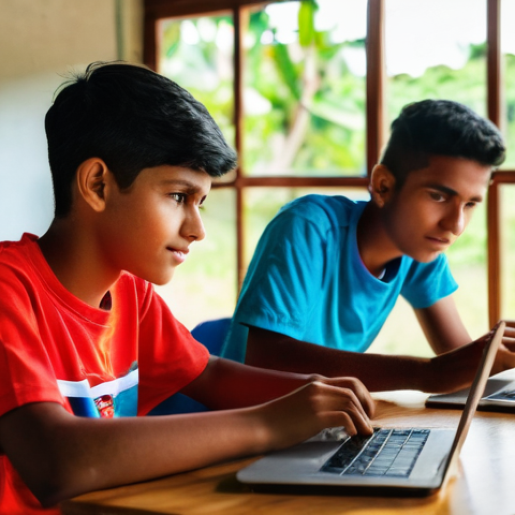 동티모르 IT 산업 발전 가능성 - **Prompt: "A group of enthusiastic young Timorese individuals, a mix of male and female, diligently ...