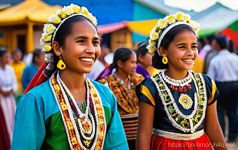 동티모르 주요 민족 - **Prompt 1: Vibrant East Timorese Cultural Festival**
    A lively scene depicting diverse East Timo...