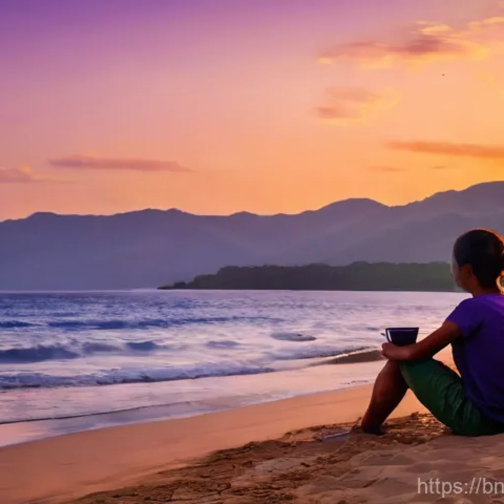 동티모르 이민 정책 - **Image Prompt: Serene Sunset on East Timor Beach**
    "A person is sitting comfortably on a clean,...
