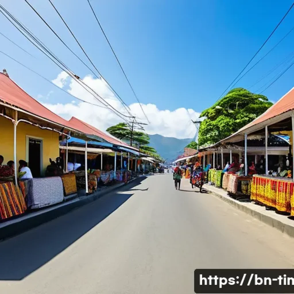 동티모르의 세계유산 - **Dili's Historic Heart and Vibrant Life:**
    "A vibrant street scene in Dili, East Timor, showcas...