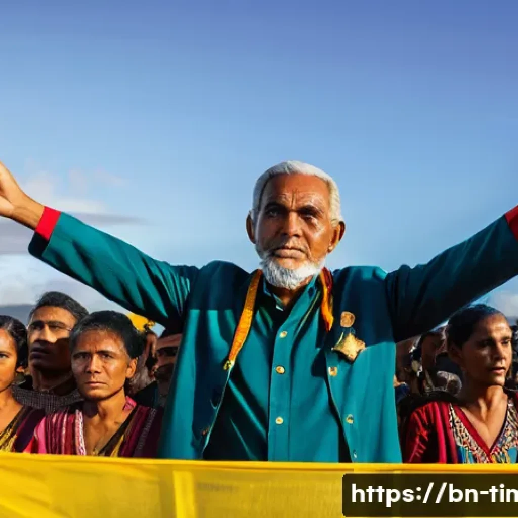 동티모르의 첫 대통령 - A dignified portrait of Don Moniso, a political leader of East Timor’s independence movement, standi...