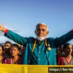 동티모르의 첫 대통령 - A dignified portrait of Don Moniso, a political leader of East Timor’s independence movement, standi...